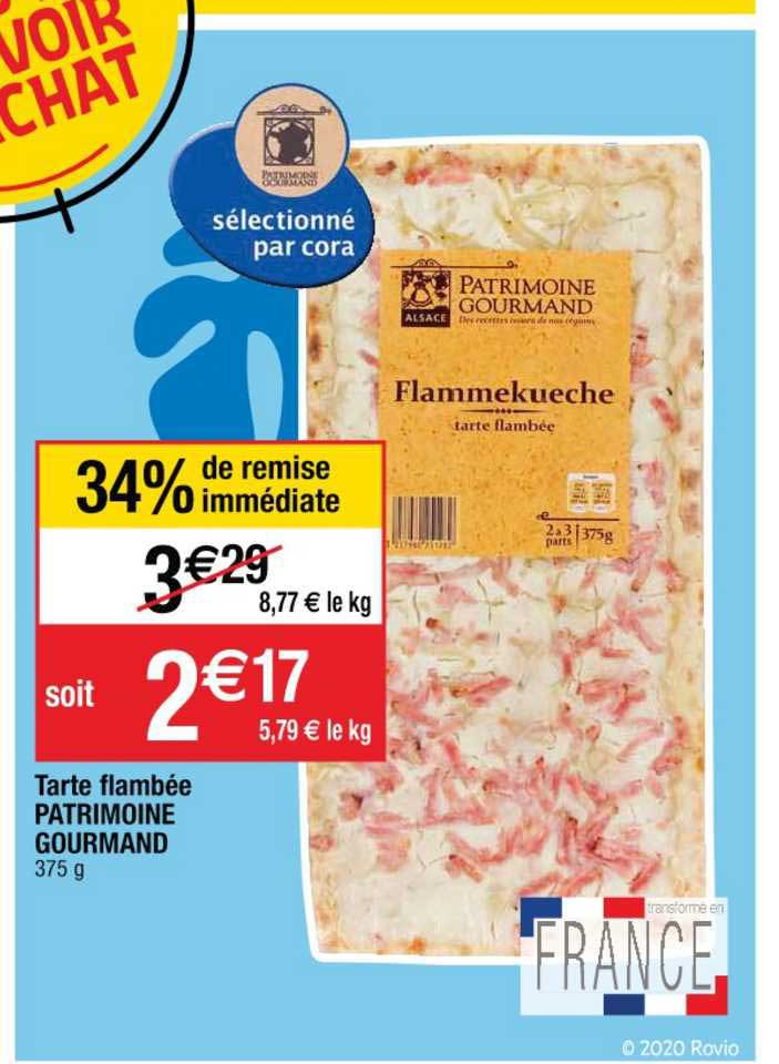 tarte flambée patrimoine gourmand 34% de remise immédiate