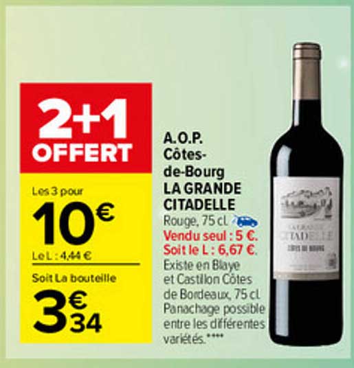 a.o.p. côtes-de-bourg la grande citadelle