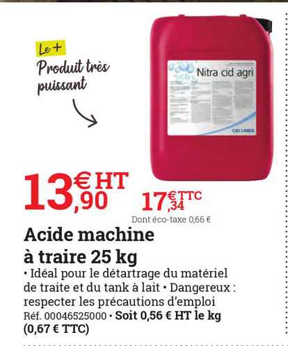 acide machine à traire 25 kg