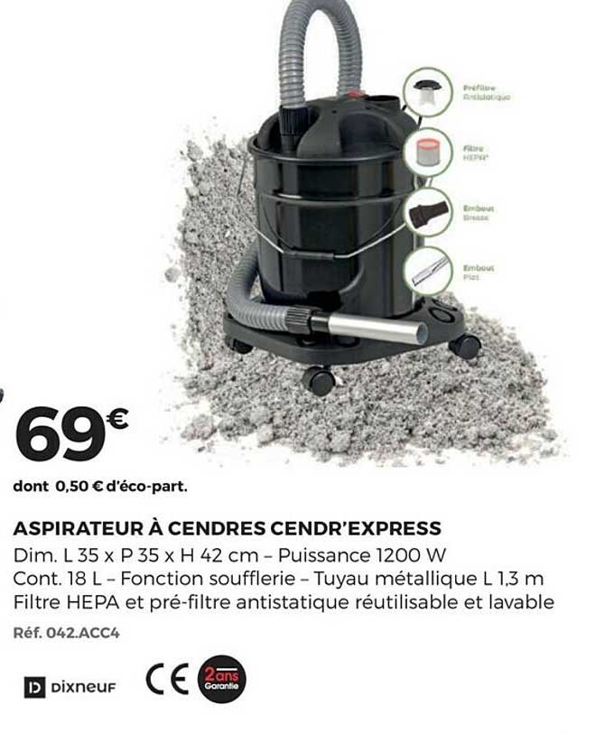 aspirateur à cendres cendr'express