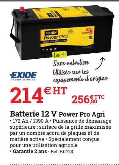 batterie 12 v power pro agri exide