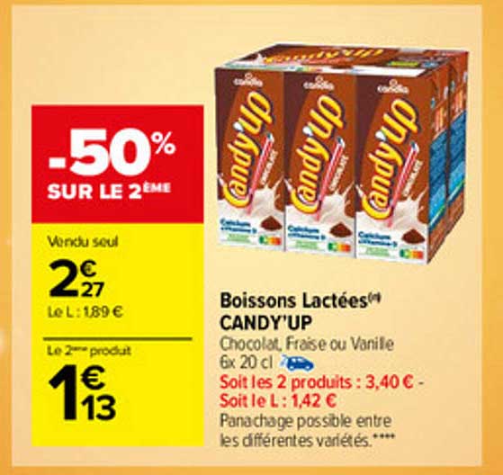 boissons lactées candy'up