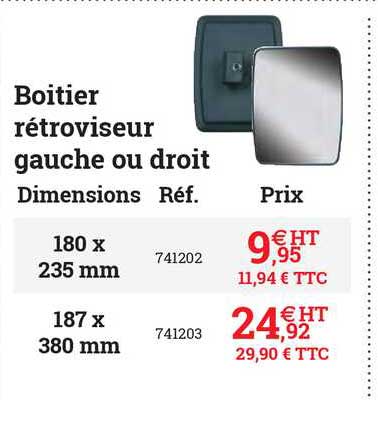 boitier rétroviseur gauche ou droit