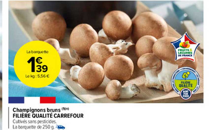 champignons bruns filière qualité carrefour