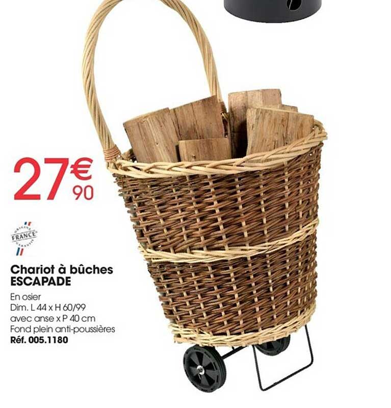 chariot à bûches escapade