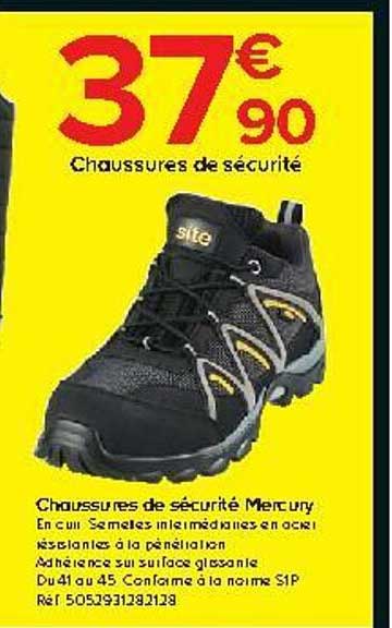 chaussures de sécurité mercury
