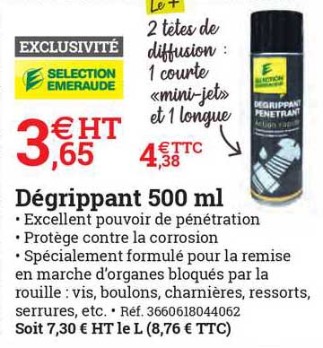 dégrippant 500 ml sélection émeraude
