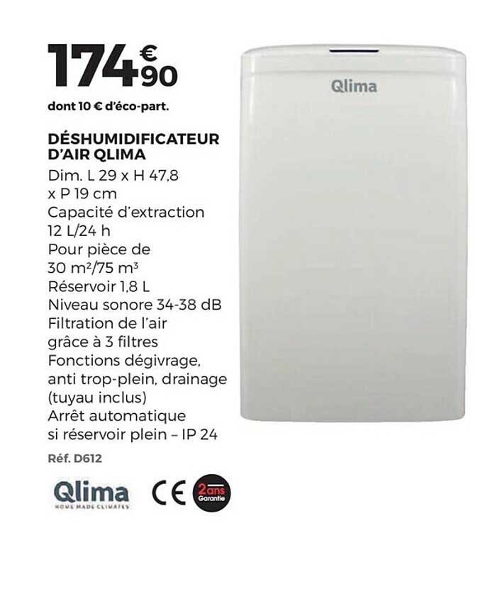 déshumidificateur d'air qlima