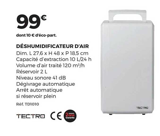 déshumidificateur d'air tectra