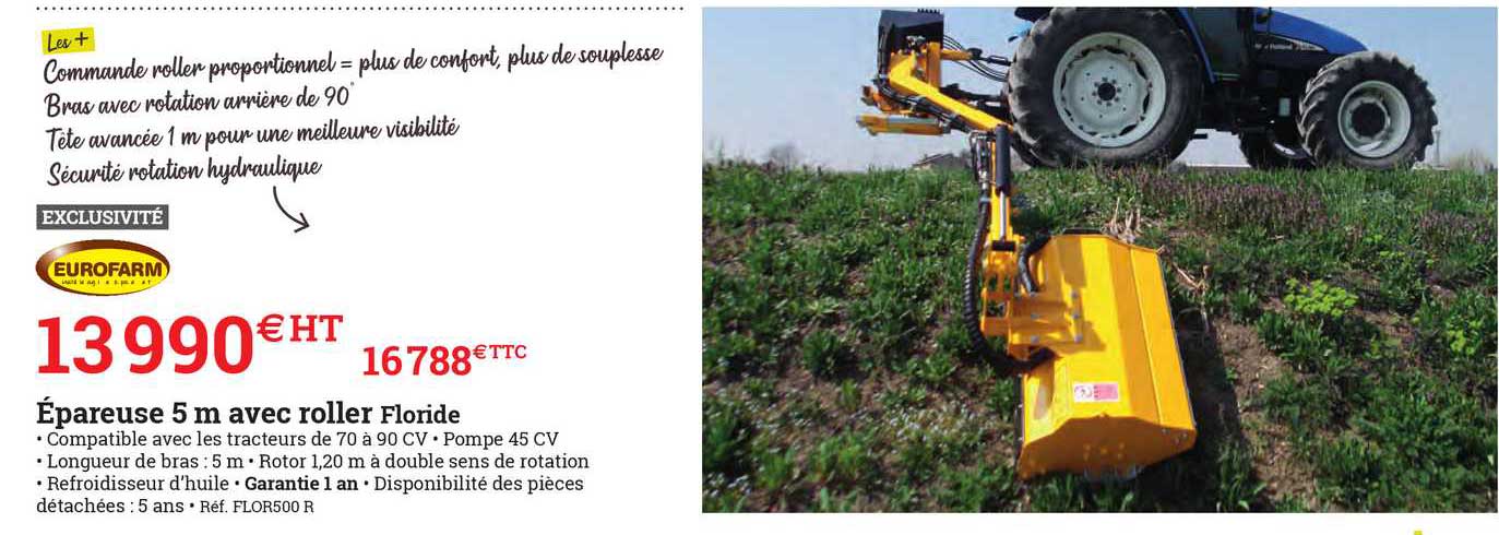 épareuse 5 m avec roller floride eurofarm