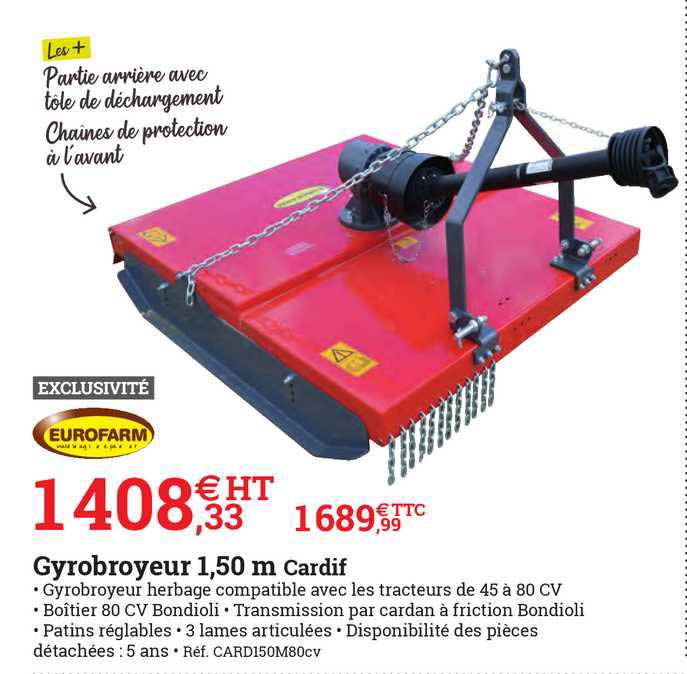gyrobroyeur 1,50 m cardif eurofarm