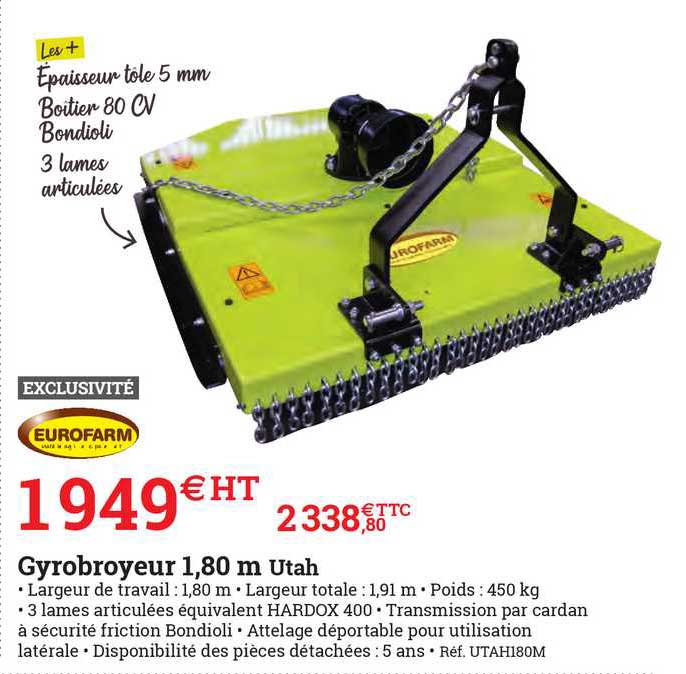 gyrobroyeur 1,80 m utah eurofarm