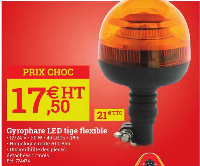 gyrophare led tige flexible