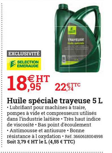 huile spéciale trayeuse 5 l sélection émeraude