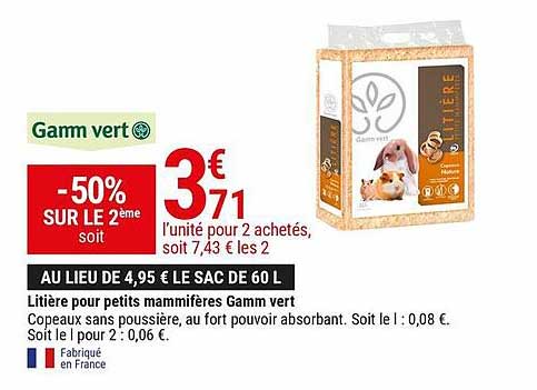 Litière Pour Petits Mammifères Gamm Vert