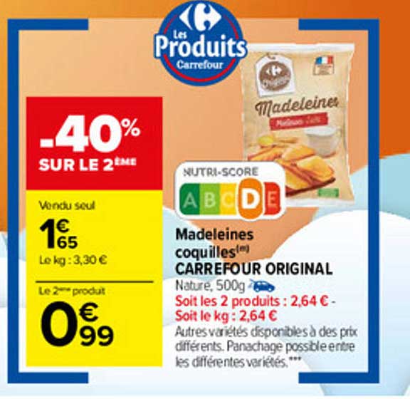 Madeleines Coquilles Carrefour Original