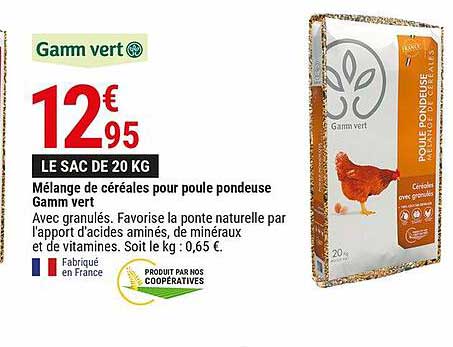 mélange de céréales pour poule pondeuse gamm vert