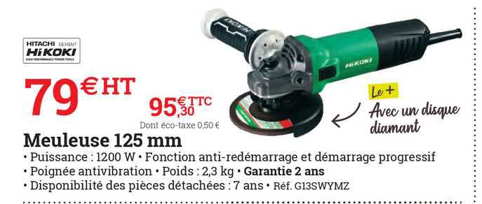 meuleuse 125 mm hitachi hikoki