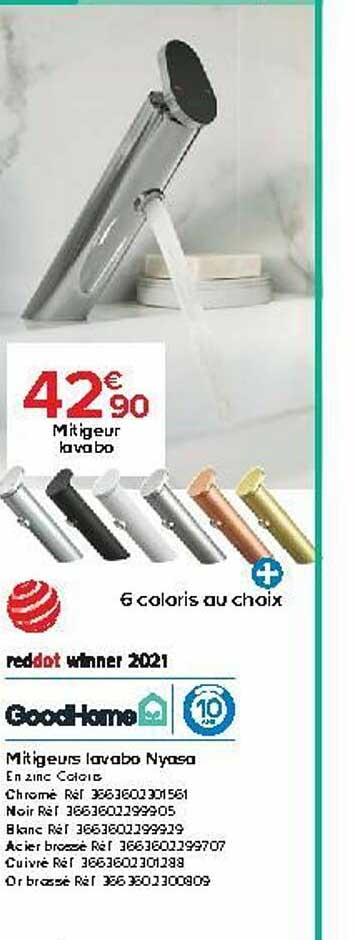 mitigeurs lavabo nyasa goodhome