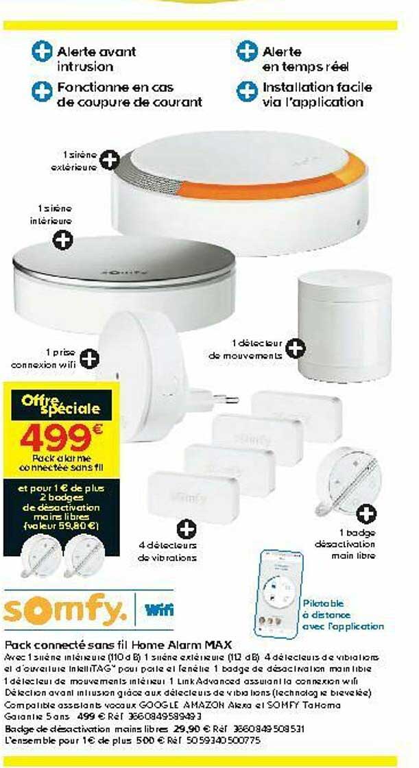 pack connecté sans fil home alarm max