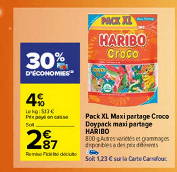 pack xl maxi partage croco doypack maxi partage haribo