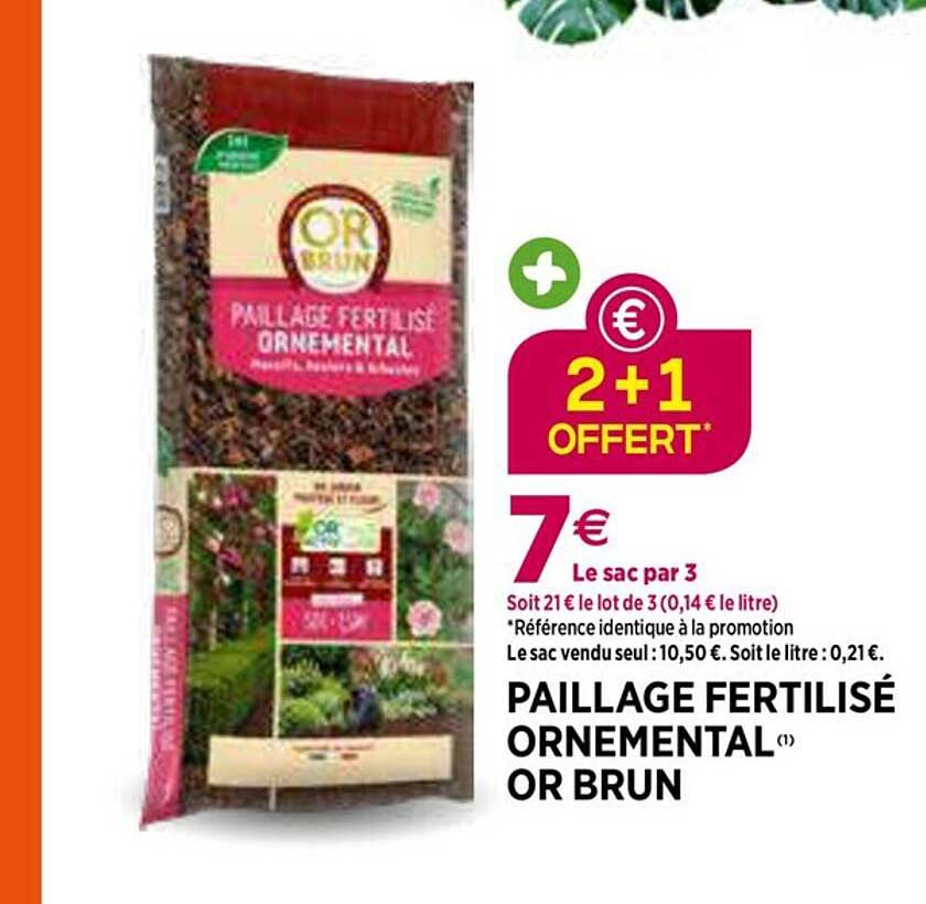 paillage fertilisé ornemental or brun