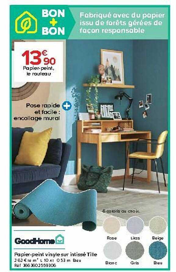 papier-peint vinyle sur intissé tille goodhome