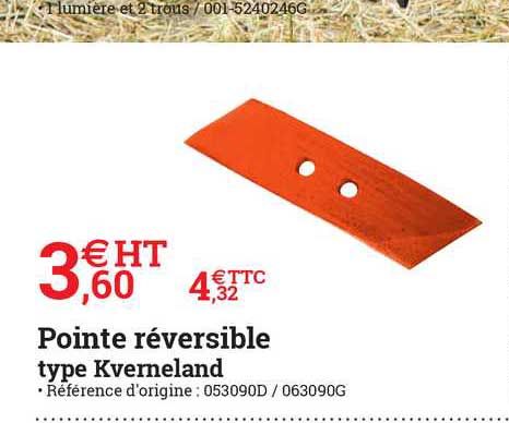 pointe réversible type kverneland