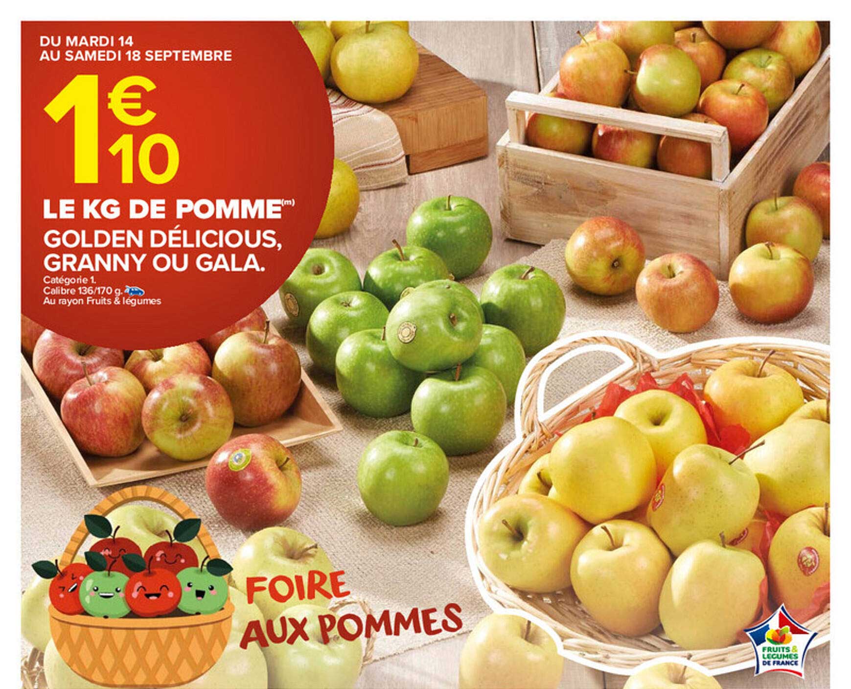 pomme golden délicious, granny ou gala