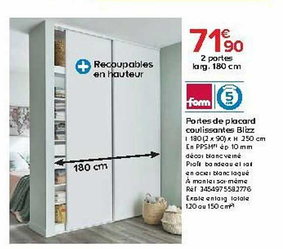portes de placard coulissantes blizz