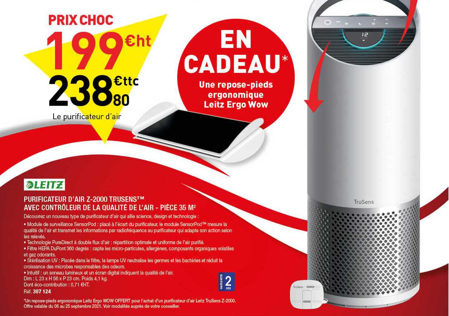 Purificateur D'air Z-2000 Trusens Avec Contrôleur De La Qualité De L'air - Pièce 35 M²