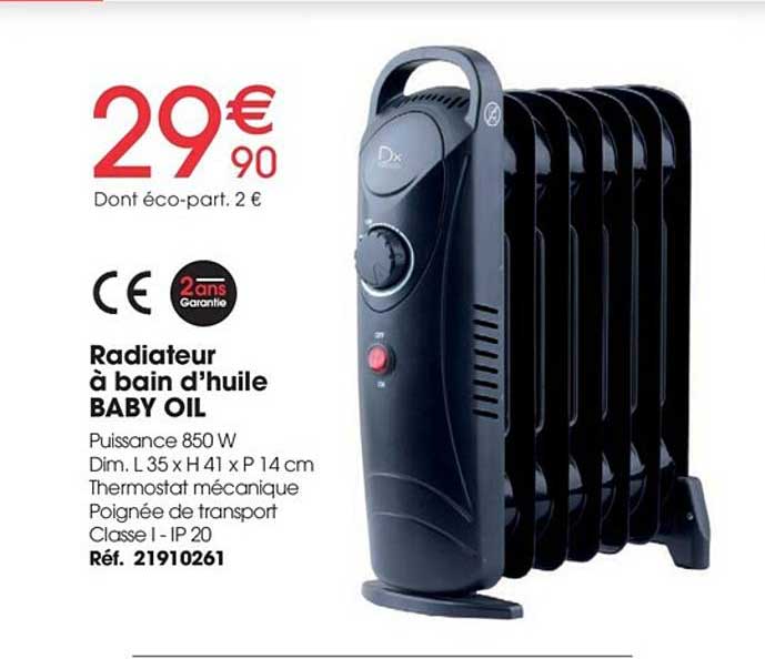 radiateur à bain d'huile baby oil
