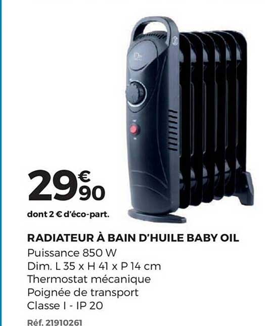 radiateur à bain d'huile baby oil