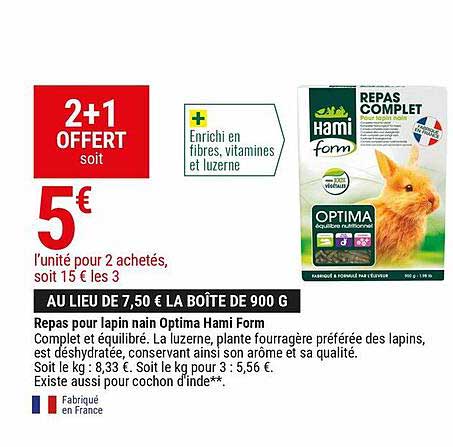 repas pour lapin nain optima hami form