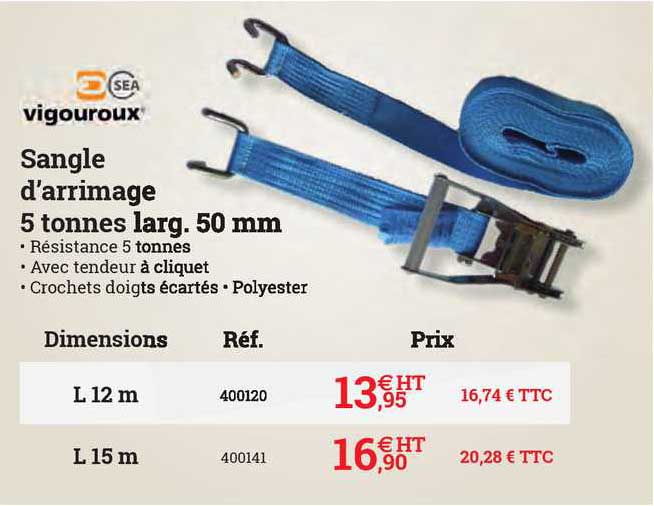 sangle d'arrimage 5 tonnes larg. 50 mm vigouroux