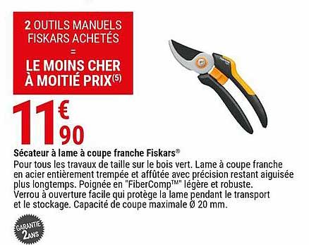 sécateur à lame à coupe franche fiskars