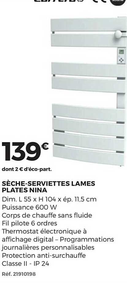sèche-serviettes lames plates nina