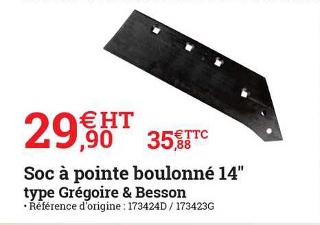 soc à pointe boulonné 14" type grégoire & besson