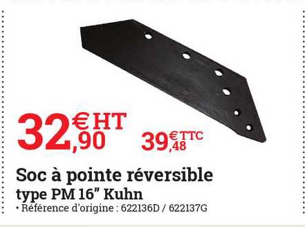 soc à pointe réversible type pm 16" kuhn