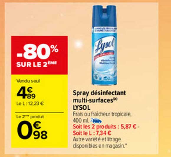 spray désinfectant multi-surfaces lysol