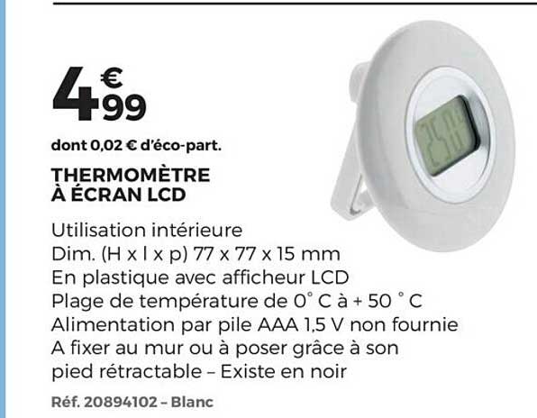 thermomètre à écran lcd