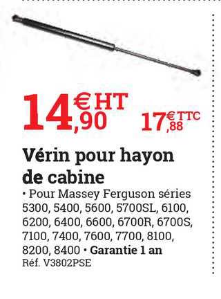 vérin pour hayon de cabine