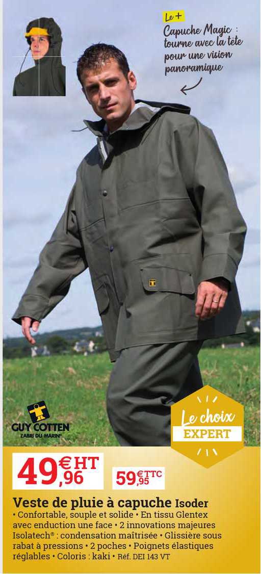 veste de pluie à capuche isoder guy cotten