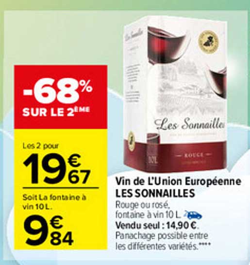 vin de l'union européenne les sonnailles