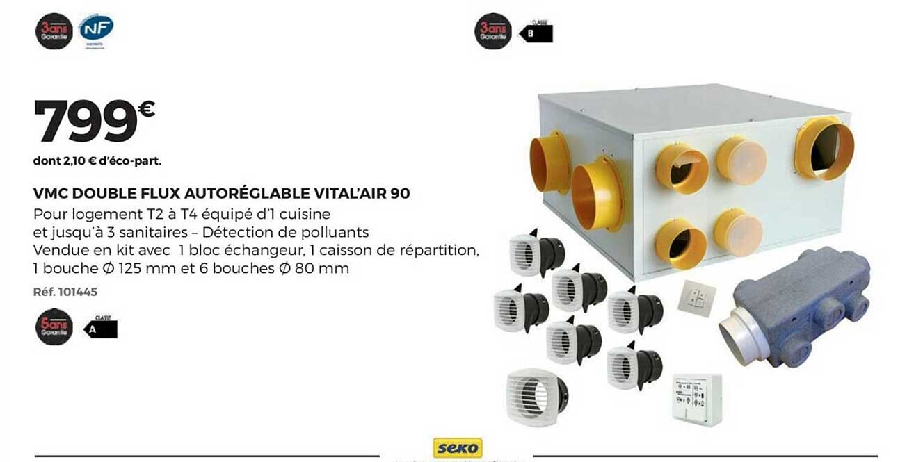 vmc double flux autoréglable vital'air 90