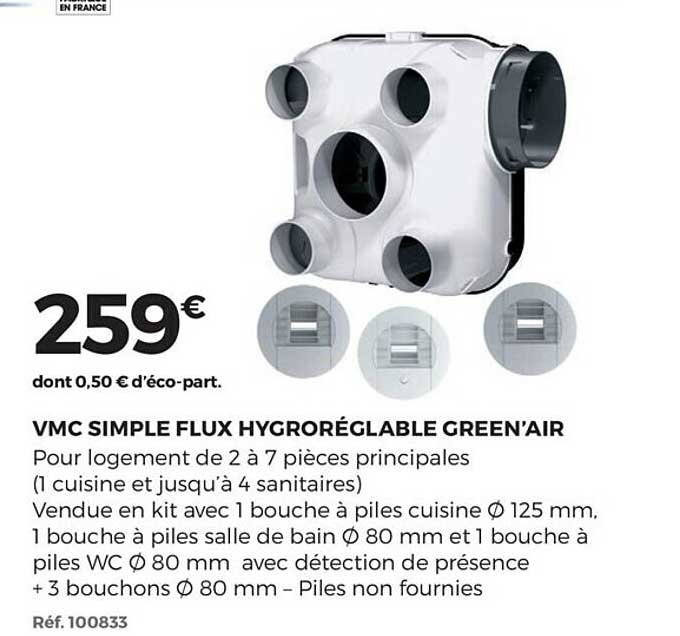 vmc simple flux hygroréglable green'air