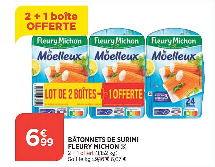 bâtonnets de surimi fleury michon