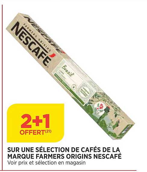 cafés de la marque farmers origins nescafé