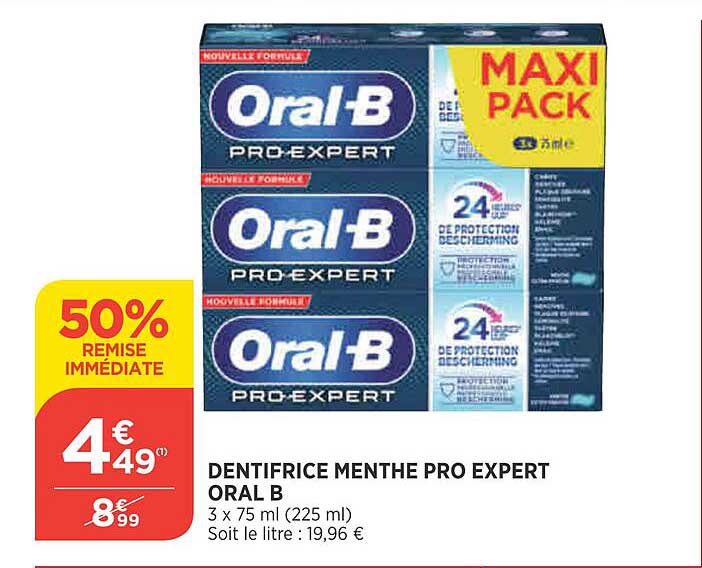 dentifrice menthe pro expert oral b