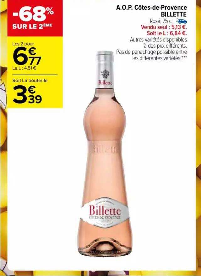 a.o.p. côtes-de-provence billette